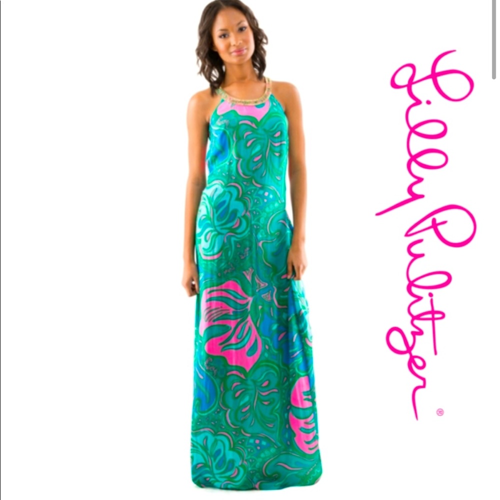 Lilly Pulitzer Sz 4 Beaded Maxi Dress